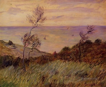 Wind Oil Painting - The Cliffs of Varengeville Gust of Wind Claude Monet